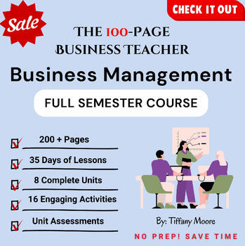 Business Management full-semester curriculum cover, 200+ pages, high school CTE course Business Management full-semester curriculum cover, 200+ pages, high school CTE course